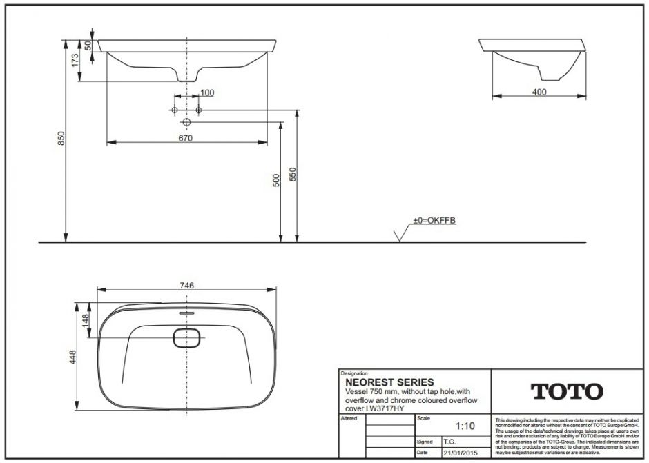 Раковина TOTO Neorest LW3717HY 74,6х44,8 ФОТО