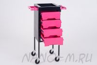 Парикмахерская тележка QA00265-X розовая - вид 2
