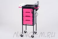 Парикмахерская тележка QA00265-X розовая - вид 7
