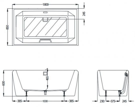 TOTO ванна Jewelhex 180x85  PAY1816HPWE ФОТО