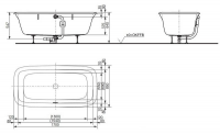 TOTO акриловая ванна NC PAY1740PWEE 170х85 см схема 1