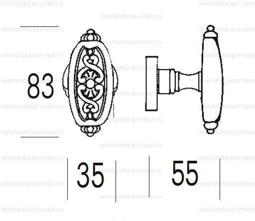 Ручка-кноб Salice Paolo Varsavia 4347/4345