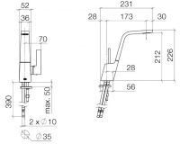 Dornbracht CL. 1 смеситель для раковины 33521705 схема 1