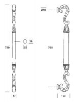 Ручка-скоба Salice Paolo Corinthus 3069. Длина 780 мм. схема