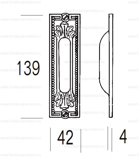 Ручка Salice Paolo Belgrado 4297-s для раздвижных дверей