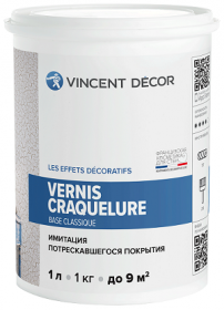 Лак Кракелюр Vincent Decor Vernis Craquelure Classique 1л с Эффектом Потрескавшегося Покрытия / Винсент Декор Вернис Кракелюр