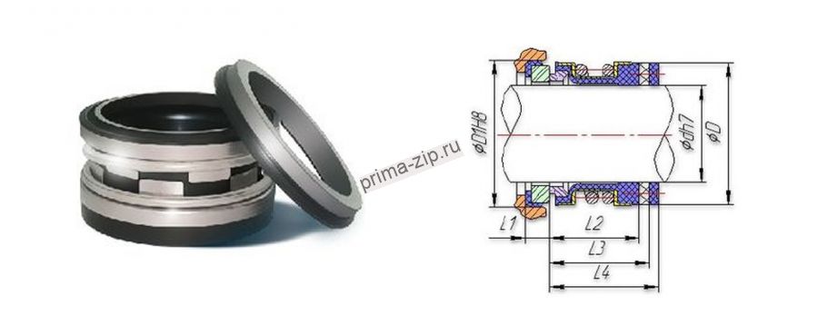Торцевое уплотнение 2100/35 CAR/SIC/EPDM /L2