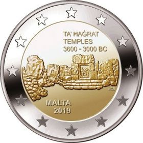 Храм Та’ Хаджрат 2 евро Мальта 2019