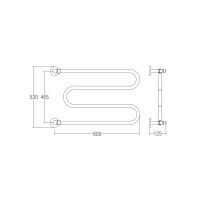 Полотенцесушитель на отопление Margaroli Vento 402CR М-образный хром/другие цвета схема 1
