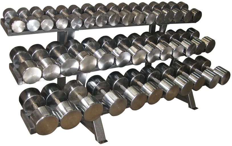 ГП-016 Гантельный ряд хромированный, от 12,5 до 60 кг