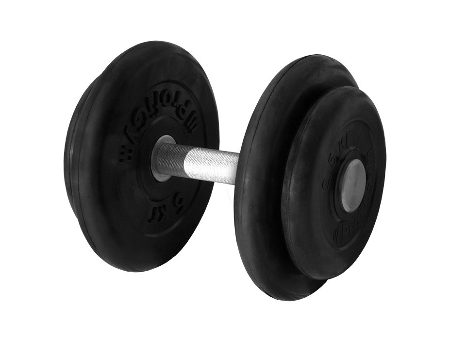 ГНР-16 Гантель «PROFIGYM» неразборная с хромированной ручкой 16 кг, черная