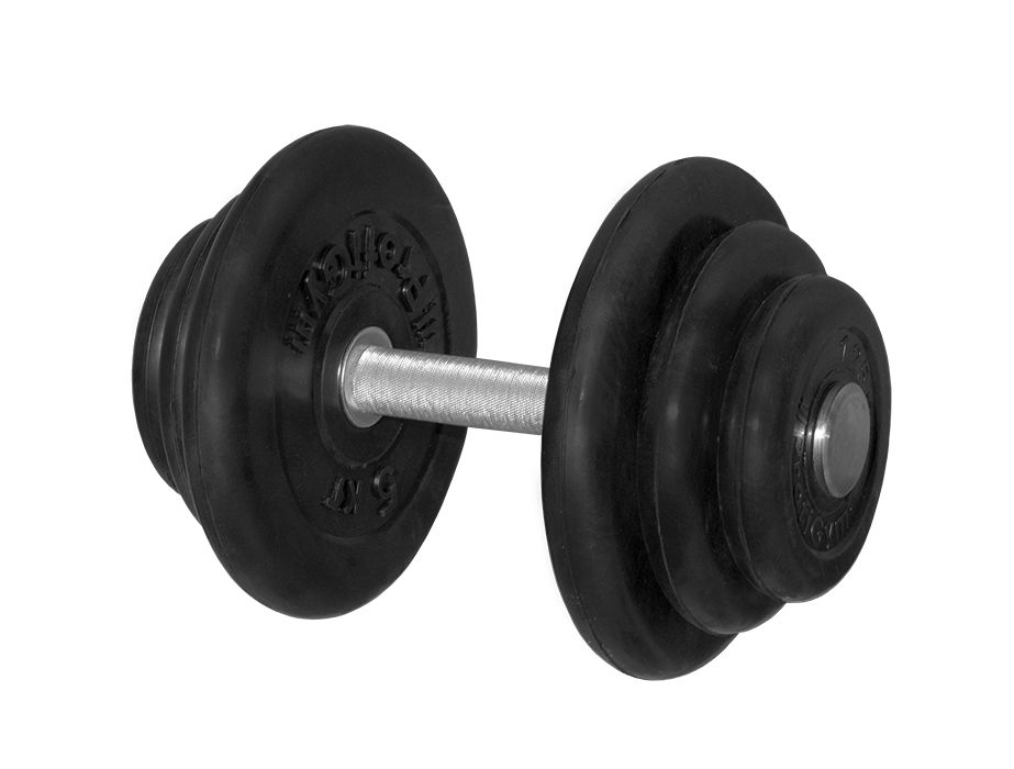 ГНР-18,5 Гантель «PROFIGYM» неразборная с хромированной ручкой 18,5 кг, черная