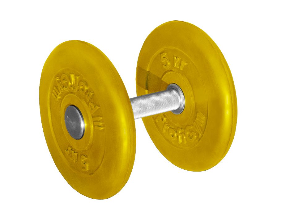 ГНЦ-11 Гантель обрезиненная "PROFIGYM" с хромированной ручкой 11 кг, цветная