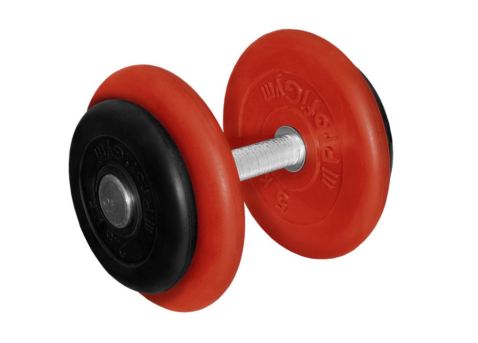 ГНЦ-16 Гантель обрезиненная "PROFIGYM" с хромированной ручкой 16 кг, цветная