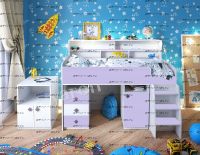 Кровать-чердак Малыш-5К (80х180), есть в наличии новые цвета