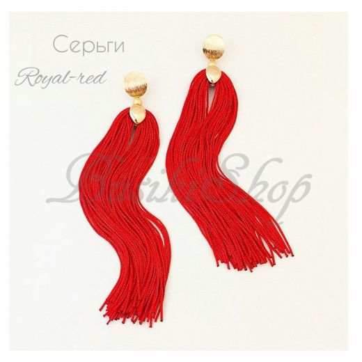 Серьги "Royal-Red" бахрома