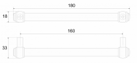 Мебельная ручка современная 180 мм BAMBOO RR008AB.4/160