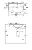 Раковина Globo Grace BO022 69 х 45 схема 1