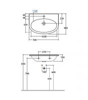 Раковина Globo 4All MD070 70х48 схема 1
