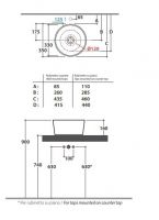 Раковина Globo Forty3 FO035 35 х 35 схема 1