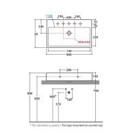 Раковина Globo Stone SCQ81 80 х 50 SCQ81 BI схема 1