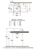 Раковина Globo T-Edge B6Q38 38 х 38 схема 1