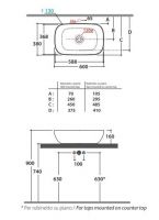 Раковина Globo T-Edge B6R60 60 х 38 схема 1