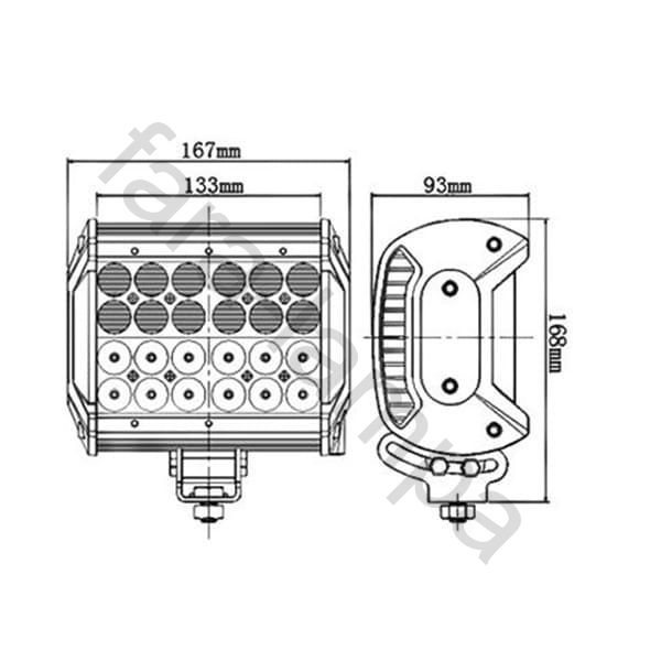 Балка фара светодиодная 72 ватт ближний свет