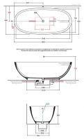 Globo ванна из искусственного камня Bathtubs VABOCA 185x85 схема 1