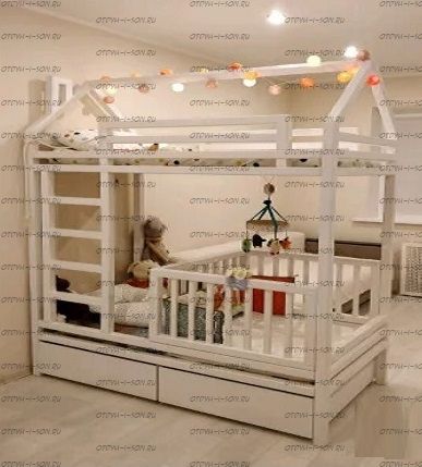 Кровать двухъярусная домик Малинка №10