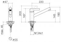 Dornbracht Eno смеситель для кухни 33800760 схема 1