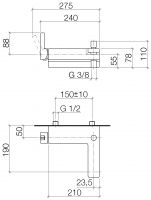 Смеситель для ванны и душа Dornbracht LULU 33200710 схема 1