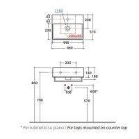 Раковина Globo T-Edge IN046 46 х 37 схема 1