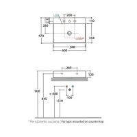 Раковина Globo T-Edge B6R65 60 х 47 схема 1