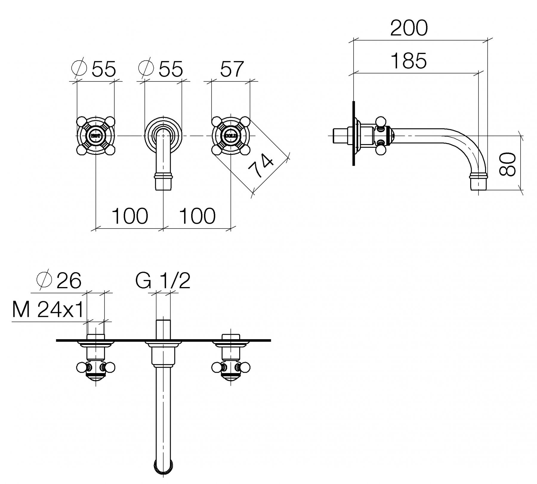 Dornbracht Madison смеситель для раковины 36712361 схема 4