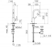 Dornbracht Meta смеситель для раковины 33510661 схема 1