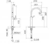 Dornbracht Meta смеситель для раковины 33534661 схема 1