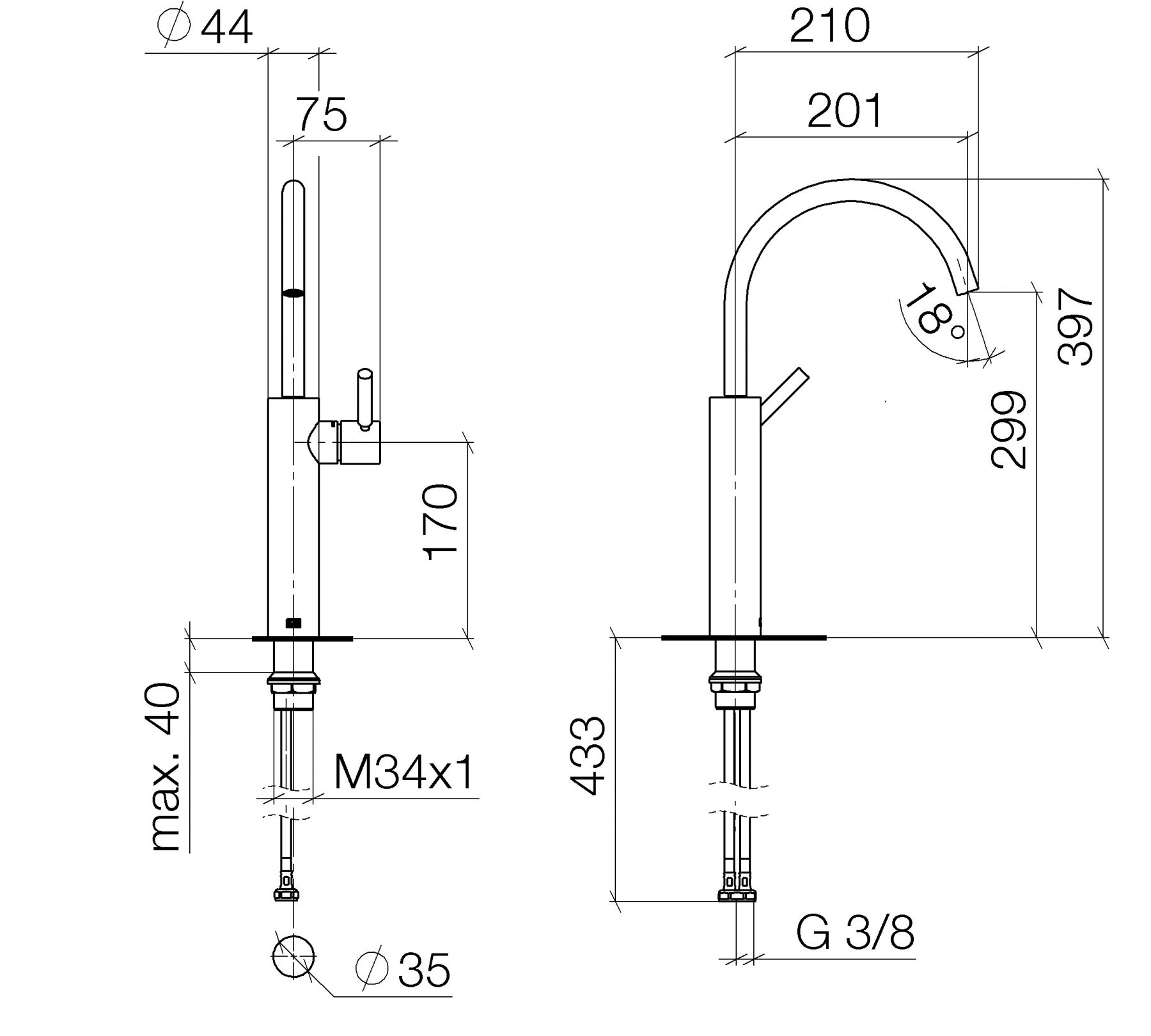 Dornbracht Meta смеситель для раковины 33534661 схема 1