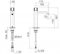 Dornbracht Meta смеситель для раковины 33539664 схема 1