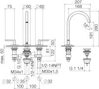 Dornbracht Meta смеситель для раковины 20713661 схема 1