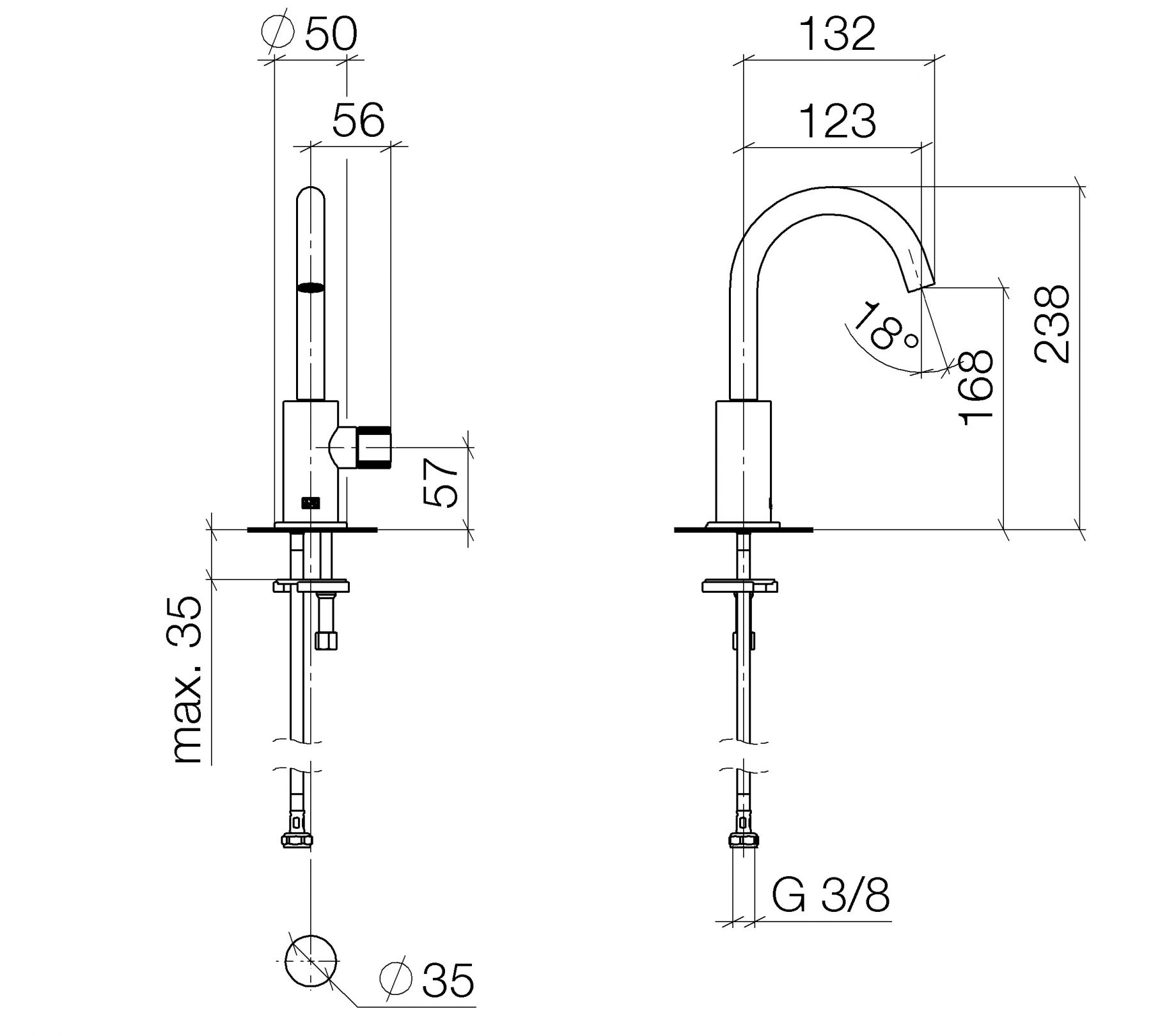 Dornbracht Meta кран для раковины 17500661 схема 1