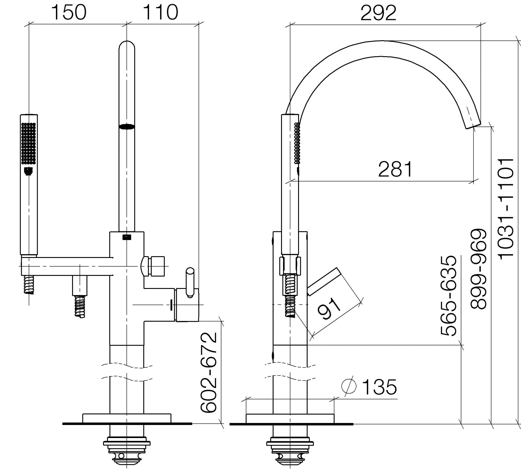 Смеситель для ванны и душа Dornbracht Meta 25863661 схема 1