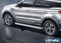 Пороги с листом d57 Geely Atlas 2018-
