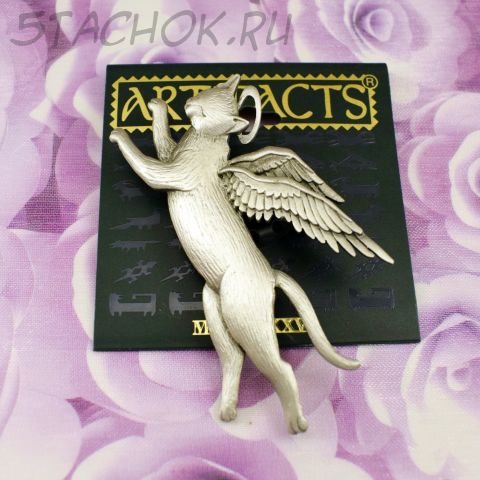 Брошь "Кошка-Ангел" (JJ США)