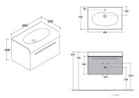Globo Bowl+ тумба под раковину BPM3Y 80 х 50 см схема 1