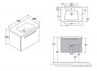 Globo Daily тумба под раковину DAM3Y 75 х 48 см схема 1