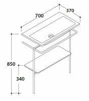 Globo Stockholm мебель под раковину LAST070CR 70х37 схема 1