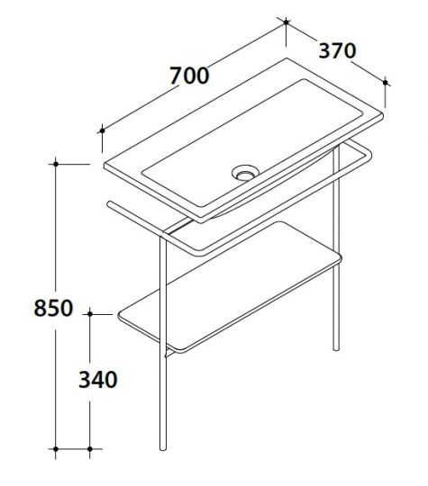 Globo Stockholm мебель под раковину LAST070CR 70х37 схема 1