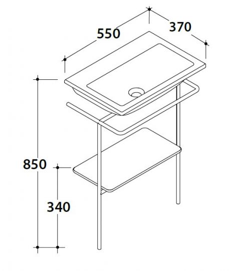 Globo Stockholm мебель под раковину LAST055CR 55х37 схема 1 Globo Stockholm мебель под раковину LAST055CR 55х37 схема 1