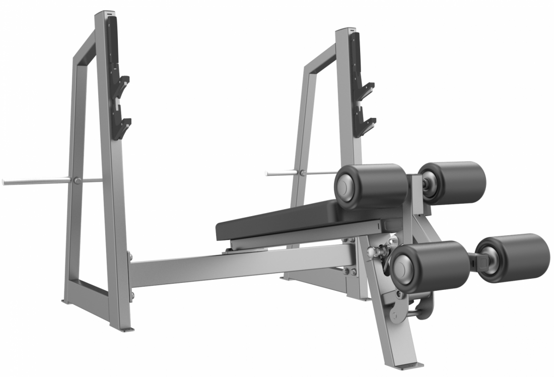 E-3041 Скамья-стойка для жима под углом вниз (Olympic Decline Bench)
